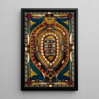 NogaEi is the largest village on all of Earth Villerville - Adolf Wölfli — framed artwork on a wall