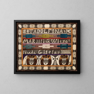 Sainte Adolphine, Mariili et Wiegalinda Giselar - Adolf Wölfli — framed artwork on a wall