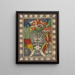 TigerZohrnGiantGlacierPainting Hautes AlpesStok in northwest India - Adolf Wölfli — framed artwork on a wall
