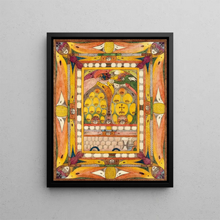 Indian Uhaja painting, my dear godparents of baptism - Adolf Wölfli — framed artwork on a wall