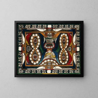 Wall clock painting serpent - Adolf Wölfli — framed artwork on a wall