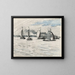 Bateaux à voile sur une surface d'eau - Adolf le Comte — framed artwork on a wall