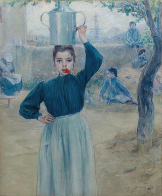 La petite villageoise à l'œillet rouge - Adolfo Guiard — artwork view