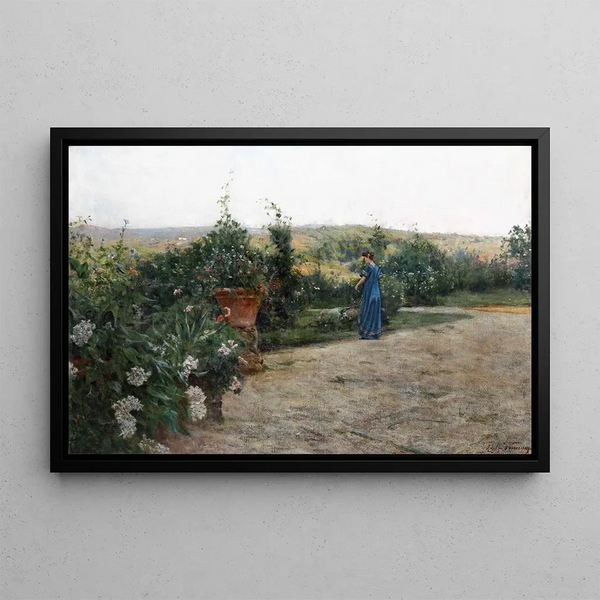 Afternoon at the Villa - Adolfo Tommasi — framed artwork on a wall