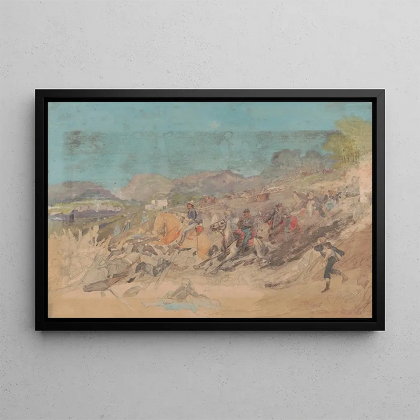 the Battle of Peach Tree Creek, Georgia, July 20, 1864 - Adolph Metzner — framed artwork on a wall