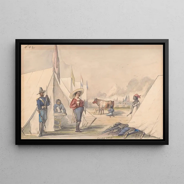 Camp of General Alexander McDowell McCook near Stevenson, Alabama, Summer 1862 - Adolph Metzner — framed artwork on a wall