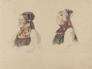 Aagot Knutsdatter Mykin and Astrid Knutsdatter Hell - Adolph Tidemand — artwork view
