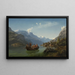 Wedding Procession Painting on the Hardangerfjord - Adolph Tidemand — framed artwork on a wall