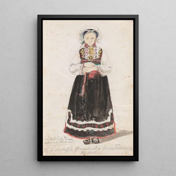 Costume Study Bolkesjø - Adolph Tidemand — framed artwork on a wall