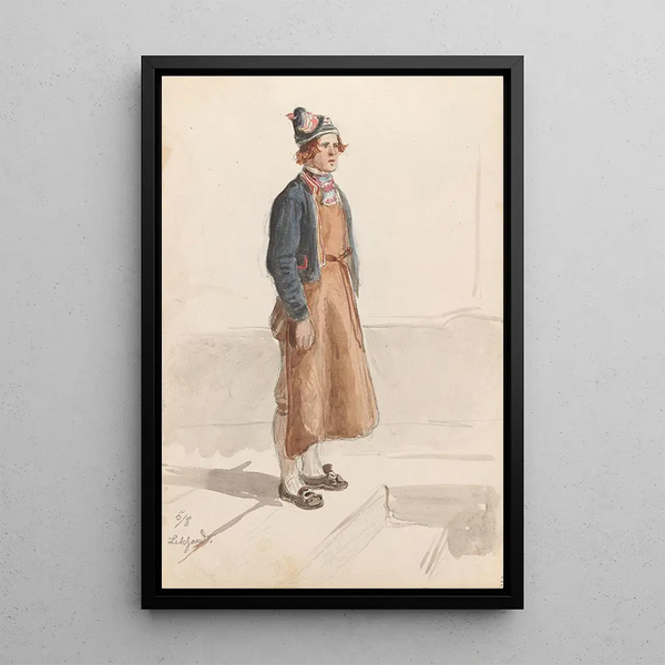 Costume Study Leksand - Adolph Tidemand — framed artwork on a wall