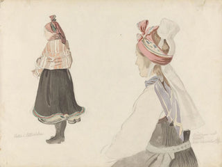 Study of costumes in Valle in Setesdal - Adolph Tidemand — artwork view