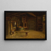 Interior farm painting of Gulsvik in Hallingdal - Adolph Tidemand — framed artwork on a wall