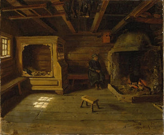 Interior farm painting in Skjnne in Numedal - Adolph Tidemand — artwork view