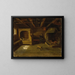 Interior farm painting in Skjnne in Numedal - Adolph Tidemand — framed artwork on a wall