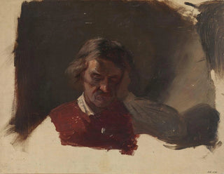 Study of a Farmer for a Devotion to the Lower Church - Adolph Tidemand — artwork view
