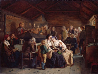Funeral Feast Painting - Adolph Tidemand — artwork view