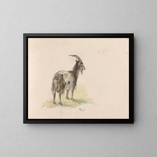 Goat - Adolph Tidemand — framed artwork on a wall