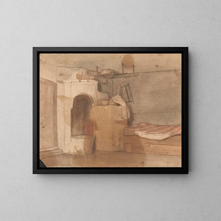 Interior Painting - Adolph Tidemand — framed artwork on a wall