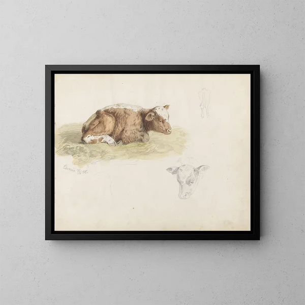 Kalv - Adolph Tidemand — framed artwork on a wall