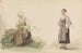 Woman gathering oak leaves and Kari Andersdatter - Adolph Tidemand — artwork view