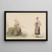 Woman gathering oak leaves and Kari Andersdatter - Adolph Tidemand — framed artwork on a wall
