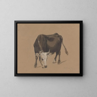 The cattle of the fattening - Adolph Tidemand — framed artwork on a wall