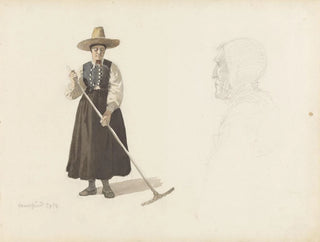 a woman gathering with an old woman at Svennesund - Adolph Tidemand — artwork view