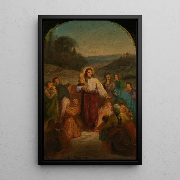 Laissez venir à moi les petits enfants - Adolph Tidemand — framed artwork on a wall