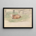Veau Couché - Adolph Tidemand — framed artwork on a wall