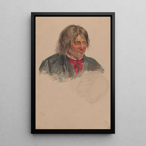 Reproduction of the painting Portrait of a Man Vinje Head of a Man - Adolph Tidemand