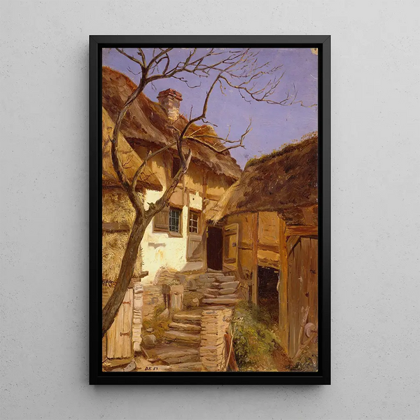 Reproduction of the painting Old German Farmhouse - Adolph Tidemand