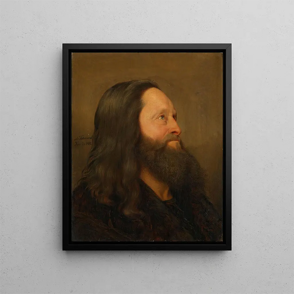 Study of an Old Man - Adolph Tidemand — framed artwork on a wall