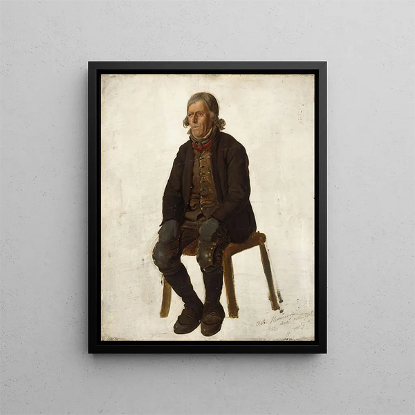 Portrait of Asle Hermandsøn de Hallingdal - Adolph Tidemand — framed artwork on a wall