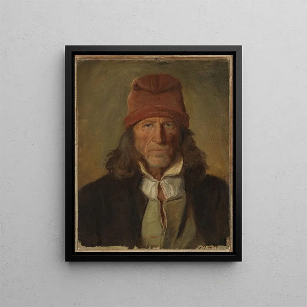 Portrait of a Farmer from Vossevangen - Adolph Tidemand — framed artwork on a wall