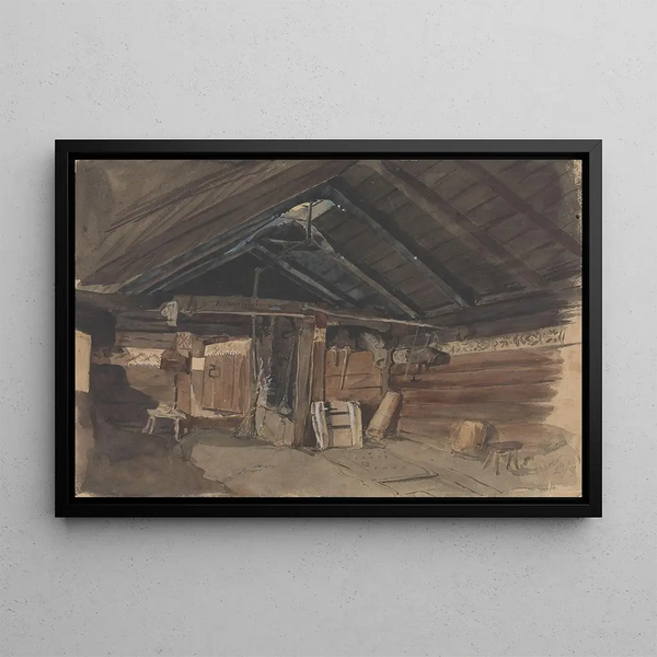 Living room Kvam presbytery Viky - Adolph Tidemand — framed artwork on a wall