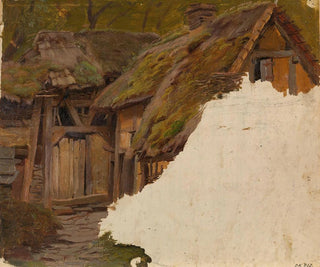 Study of an Old Farm - Adolph Tidemand — artwork view