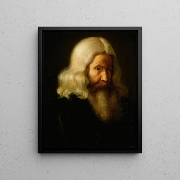 Study of an Old Man - Adolph Tidemand — framed artwork on a wall