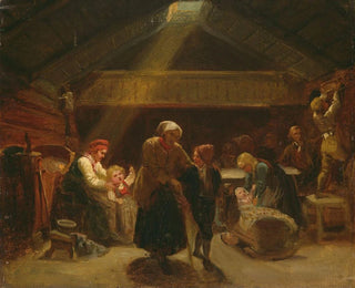 Sunday morning in a farm - Adolph Tidemand — artwork view