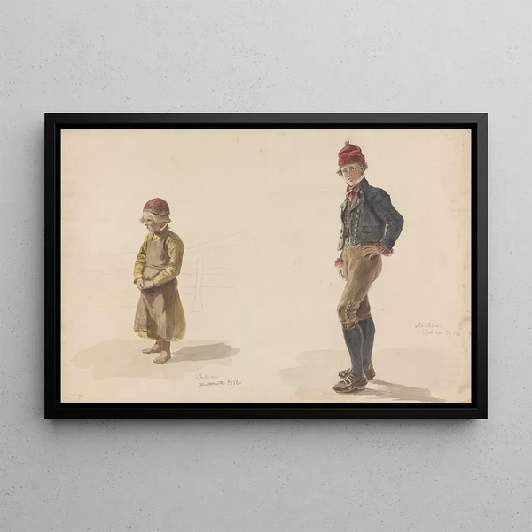 Vers le ruisseau Dalarne - Adolph Tidemand — framed artwork on a wall