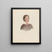 Young woman with a red necklace - Adolph Tidemand — framed artwork on a wall