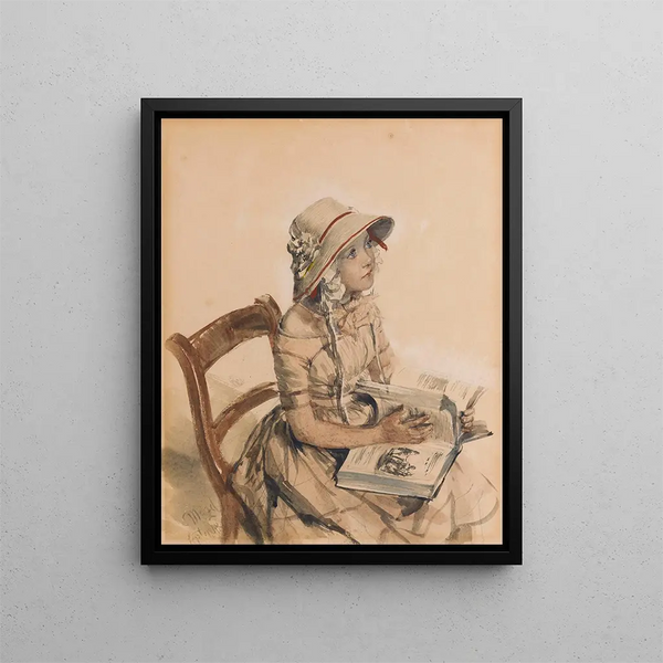 Fräulein Maercker - Adolph von Menzel — framed artwork on a wall