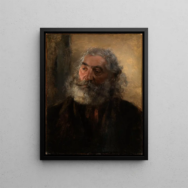 Study of the Head - Adolph von Menzel — framed artwork on a wall
