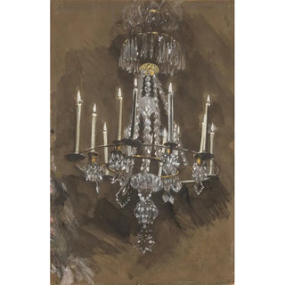 Crystal Chandelier Painting - Adolph von Menzel — artwork view
