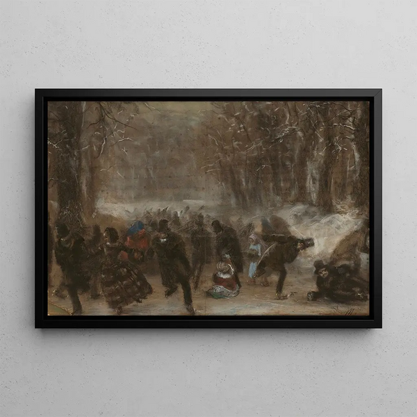 Skaters - Adolph von Menzel — framed artwork on a wall