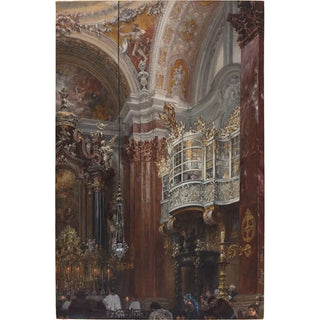 Interior painting of the Saint-Jacques Church in Innsbruck - Adolph von Menzel — artwork view