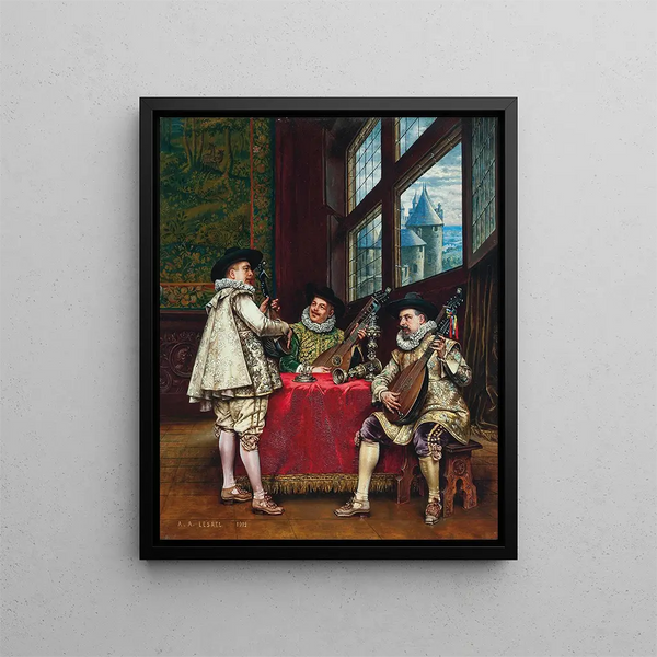 La sérénade - Adolphe Alexandre Lesrel — framed artwork on a wall