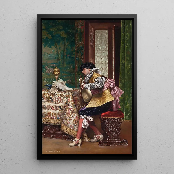 Reproduction of the painting The Mandolin Player - Adolphe Alexandre Lesrel