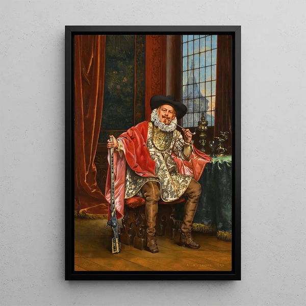 A Good Pipe - Adolphe Alexandre Lesrel — framed artwork on a wall