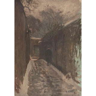 La rue Berton sous la neige - Adolphe Ernest Gumery — artwork view