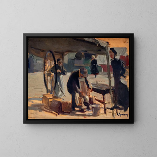 Rémouleur à Passy - Adolphe Ernest Gumery — framed artwork on a wall